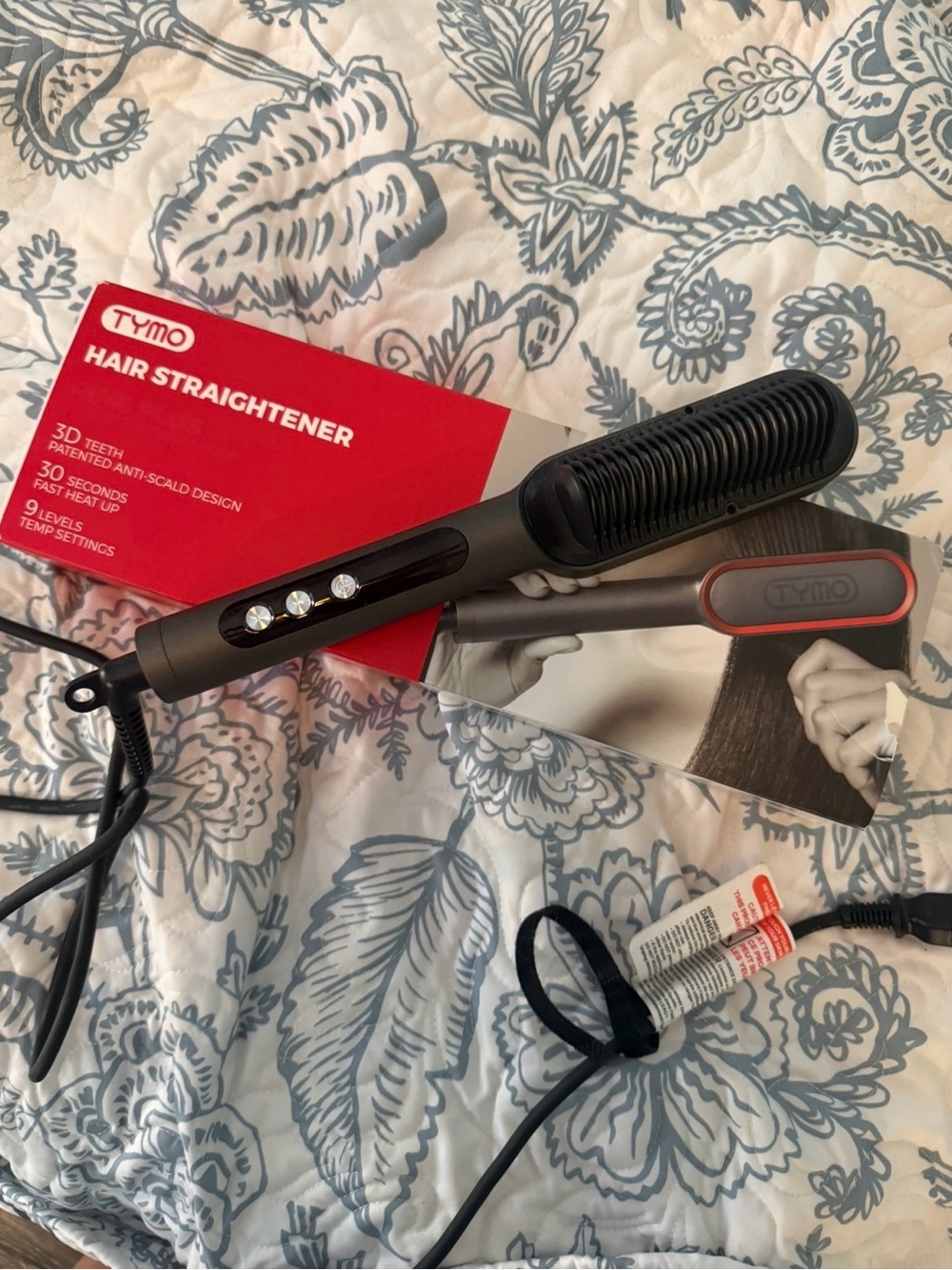 Tymo Plus Hair Straightener Brush - Fast Heating Styling